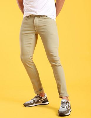 low rise twill coloured jeans
