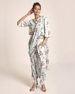 low crotch pant-suit set