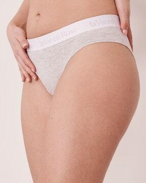 low-rise bikini briefs with logo waistband