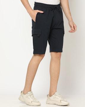 low-rise cotton cargo shorts