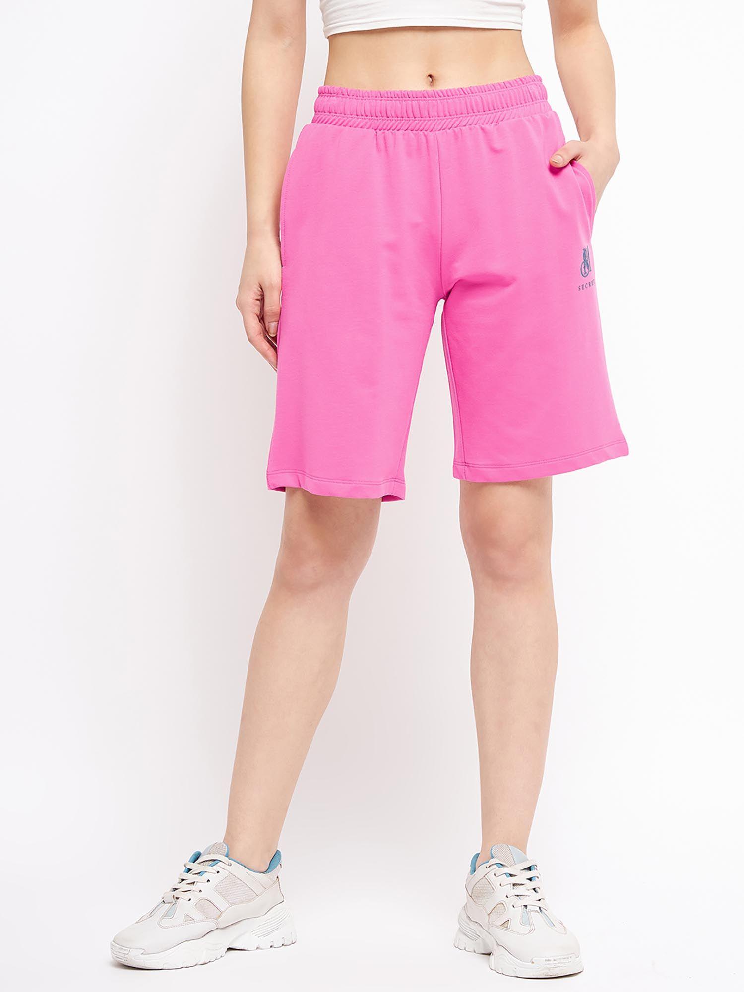 low rise hot pink boxer shorts