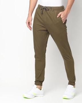 low-rise joggers with elasticated drawstring waist