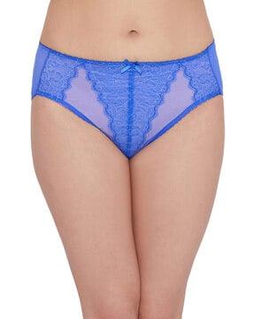 low-rise lace briefs panties with bow accent