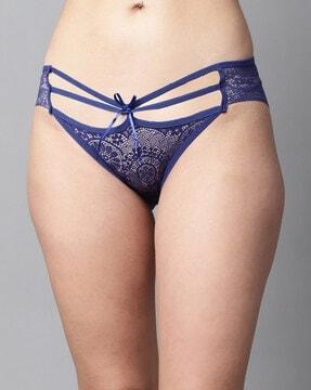 low-rise lace panties with elasticated waist