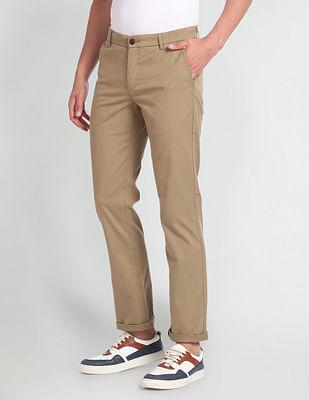 low rise regular fit trousers