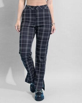 low-rise slim fit flat-front trousers