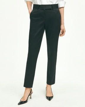 low-rise slim fit trousers