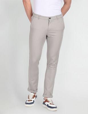 low rise slim fit trousers