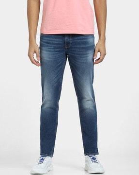 low-rise straight fit jeans