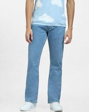 low-rise straight fit jeans