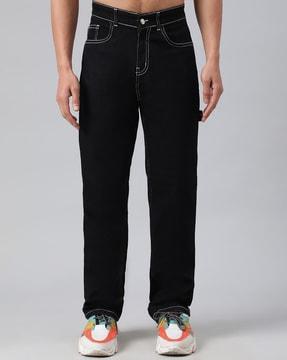 low-rise straight jeans