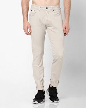 low-rise tapered jeans