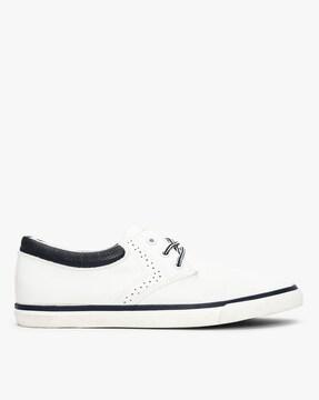 low-top lace-up sneakers with perforations