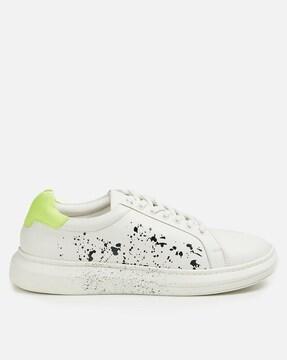 low-top splashed ink patterned shoes