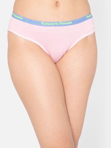low waist bikini panty in baby pink - cotton
