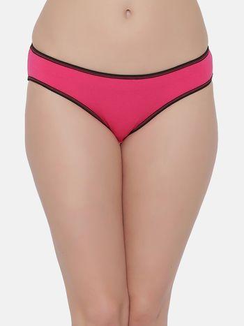low waist bikini panty in pink cotton