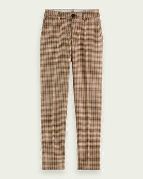 lowry checked slim fit trousers