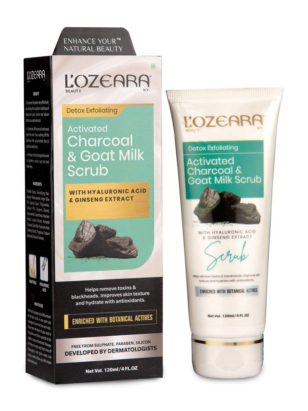 lozeara beauty n.y activated charcoal and goat milk face scrub 120 ml