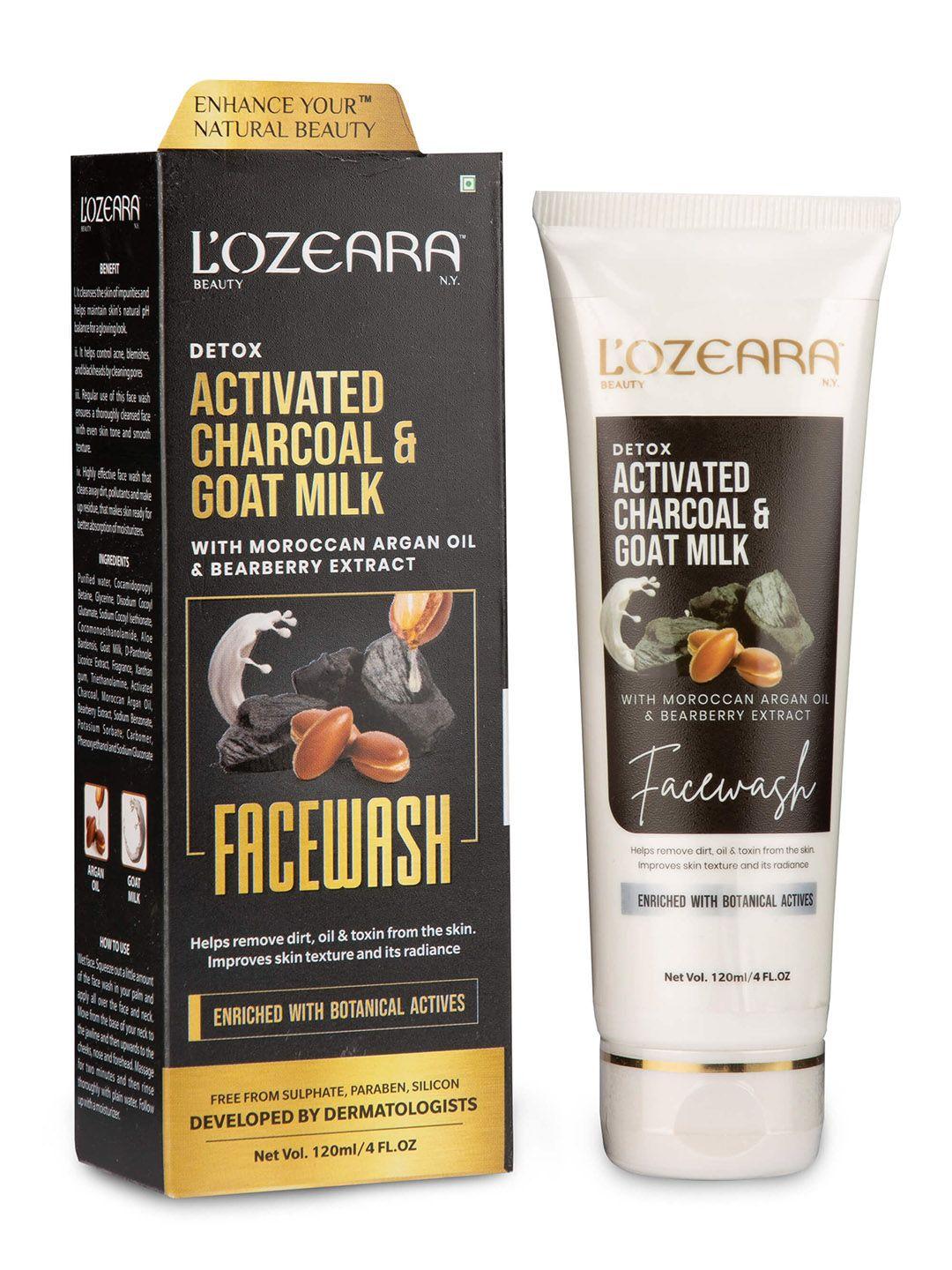 lozeara beauty n.y detox activated charcoal & goat milk face wash 120 ml