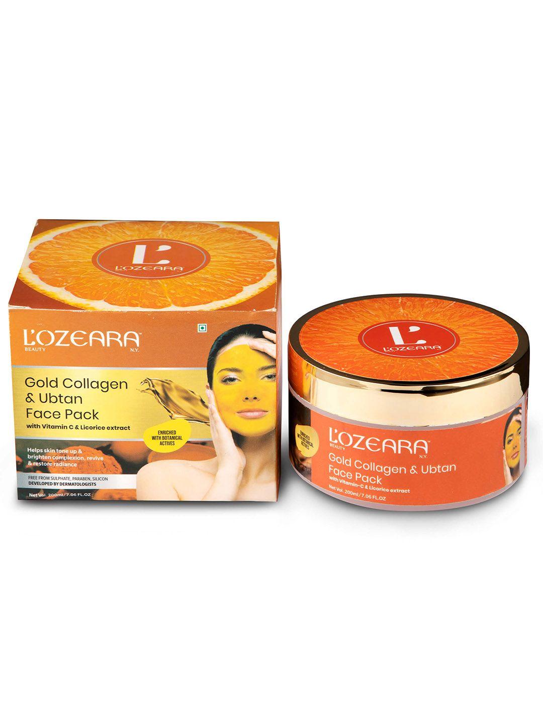 lozeara beauty n.y gold collagen & ubtan face pack with vitamin c - 200 ml