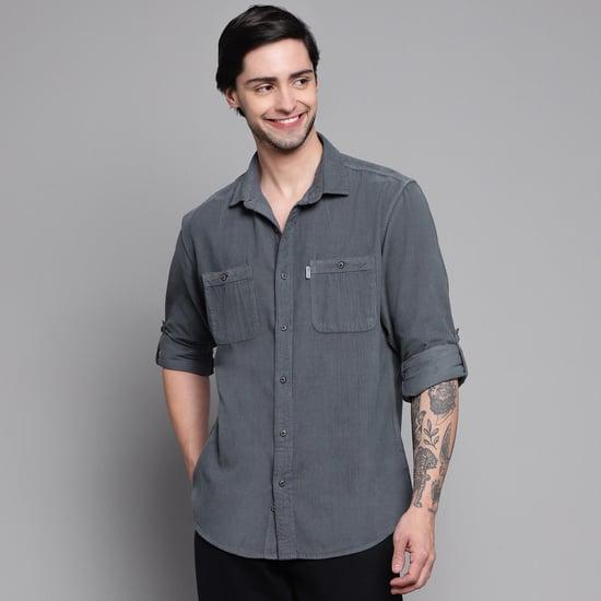 lp jeans men denim slim fit casual shirt