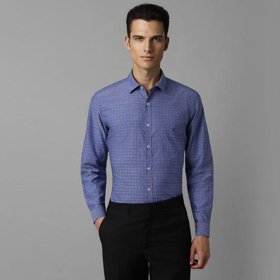 lp sport men printed slim fit formal shirt