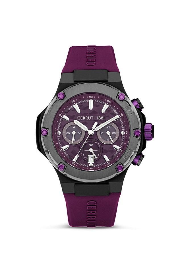 lucardo 44 x 55.6 mm purple dial silicone analog watch for men