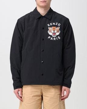lucky tiger padded coach bomber jacket