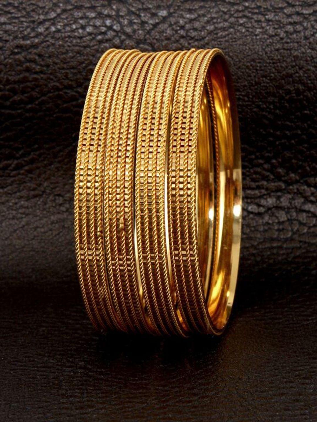 lucky jewellery set of 4 18k gold-plated bangles