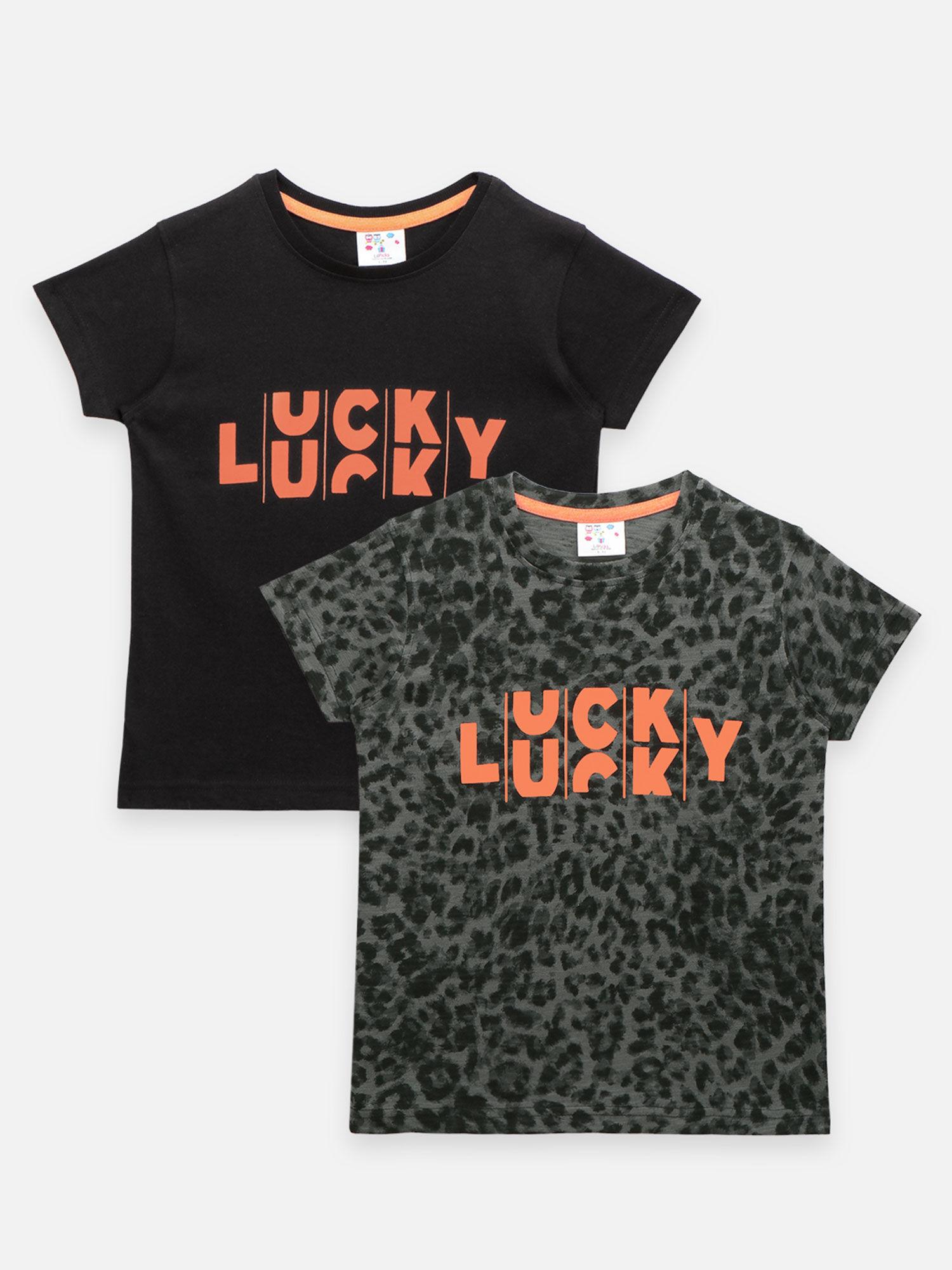 lucky print t-shirt - pack of 2