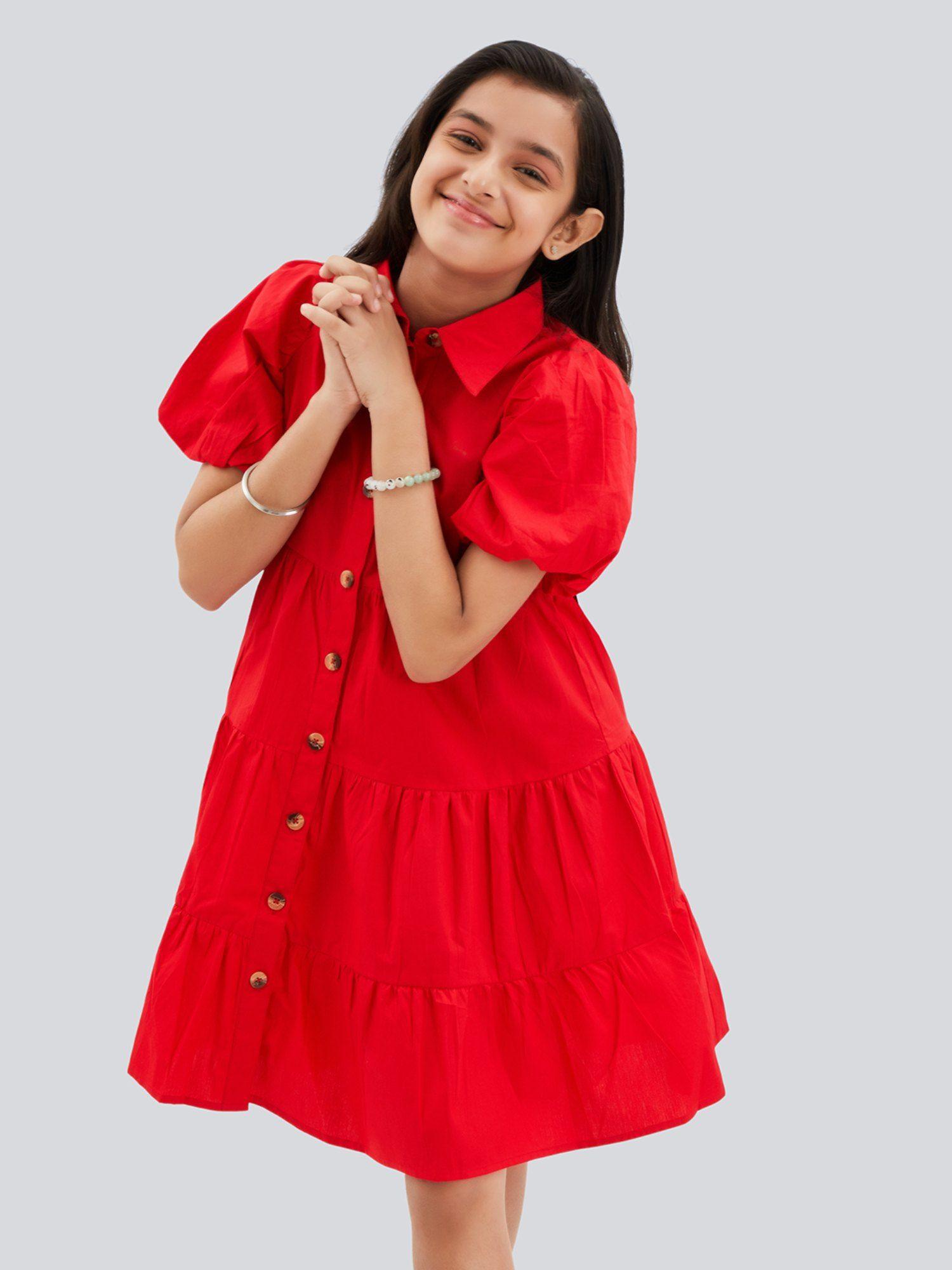 lucy shirt dress - apple red
