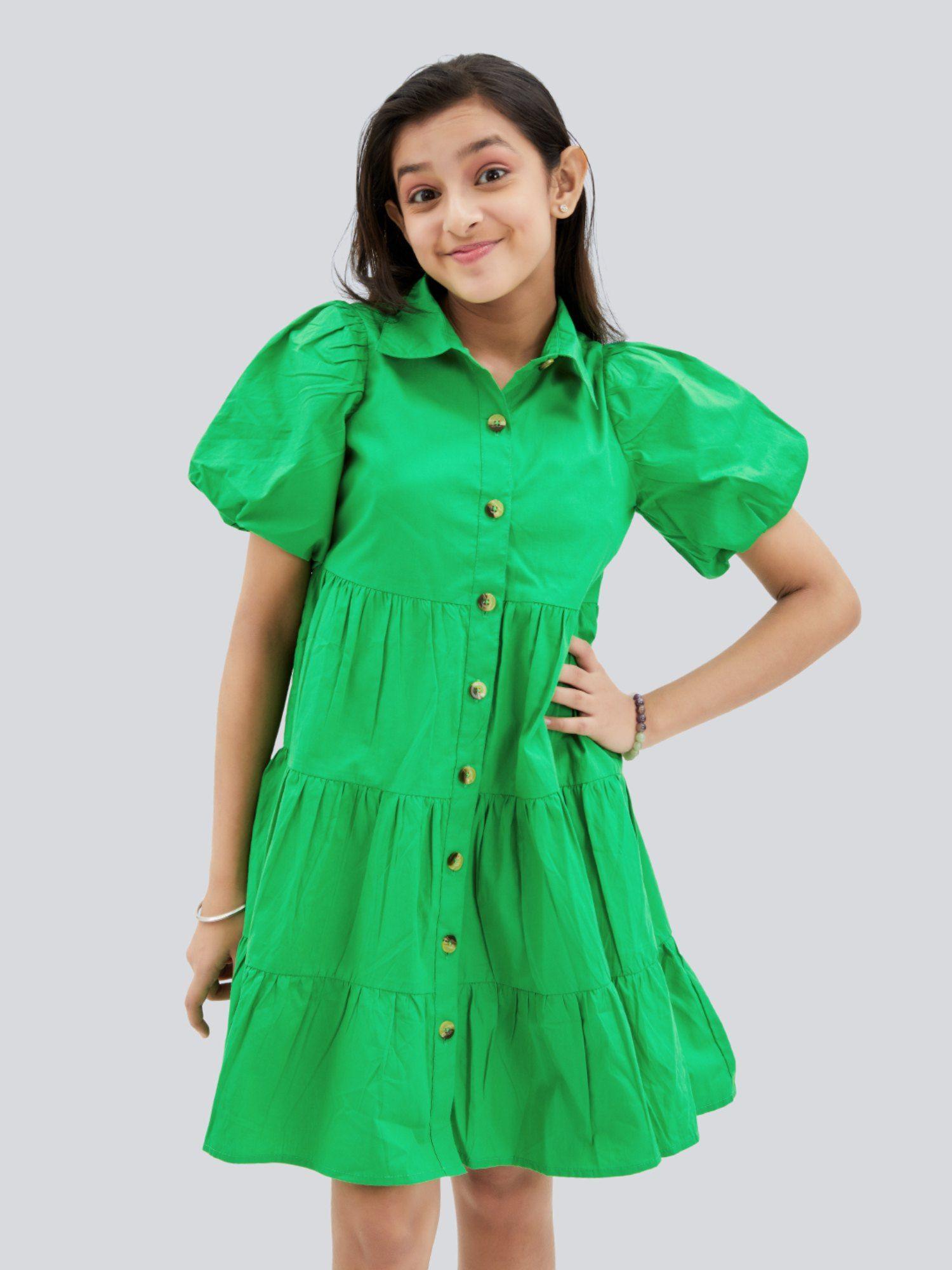 lucy shirt dress - forest green