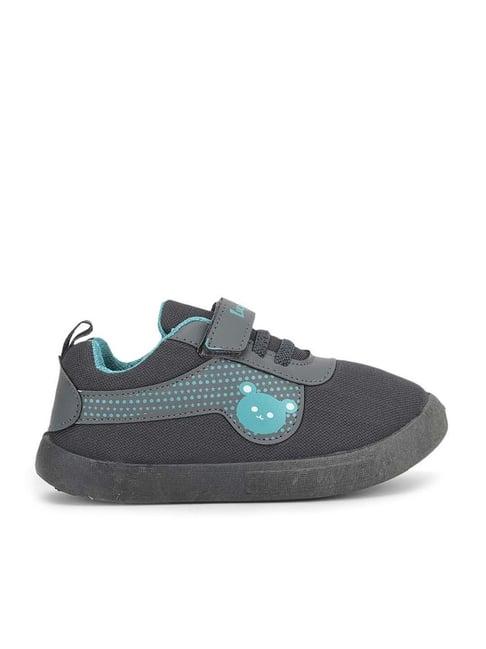 lucy & luke by liberty kids grey & teal blue velcro shoes