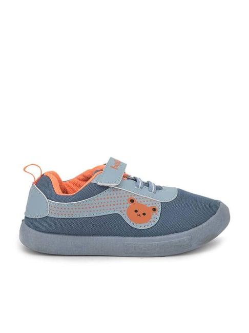 lucy & luke by liberty kids teal blue & orange velcro shoes