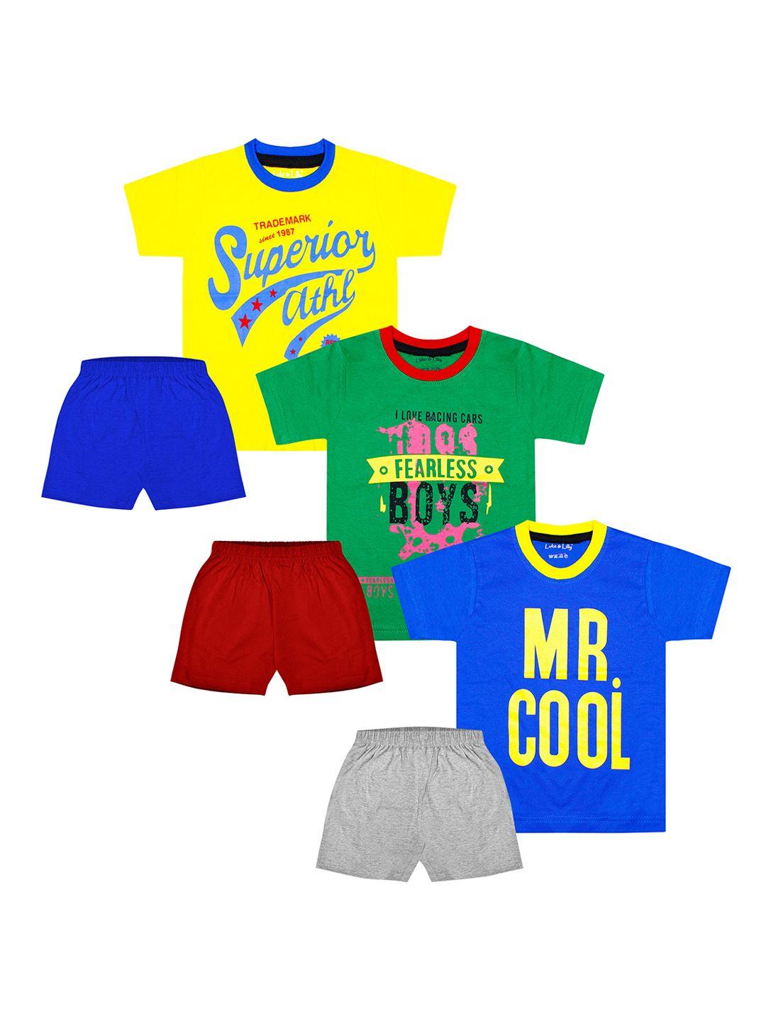luke & lilly boys multicoloured printed t-shirt with shorts
