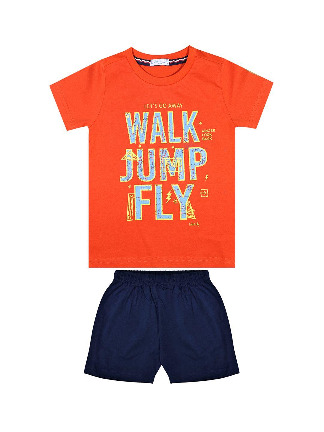 luke & lilly boys multicoloured printed t-shirt with shorts