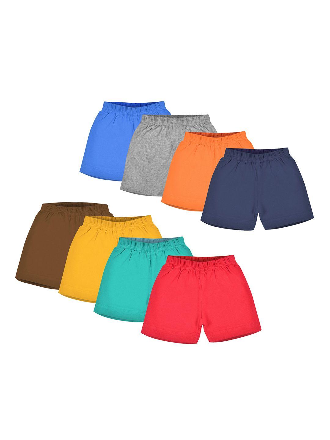 luke & lilly boys pack of 8 solid regular fit regular shorts