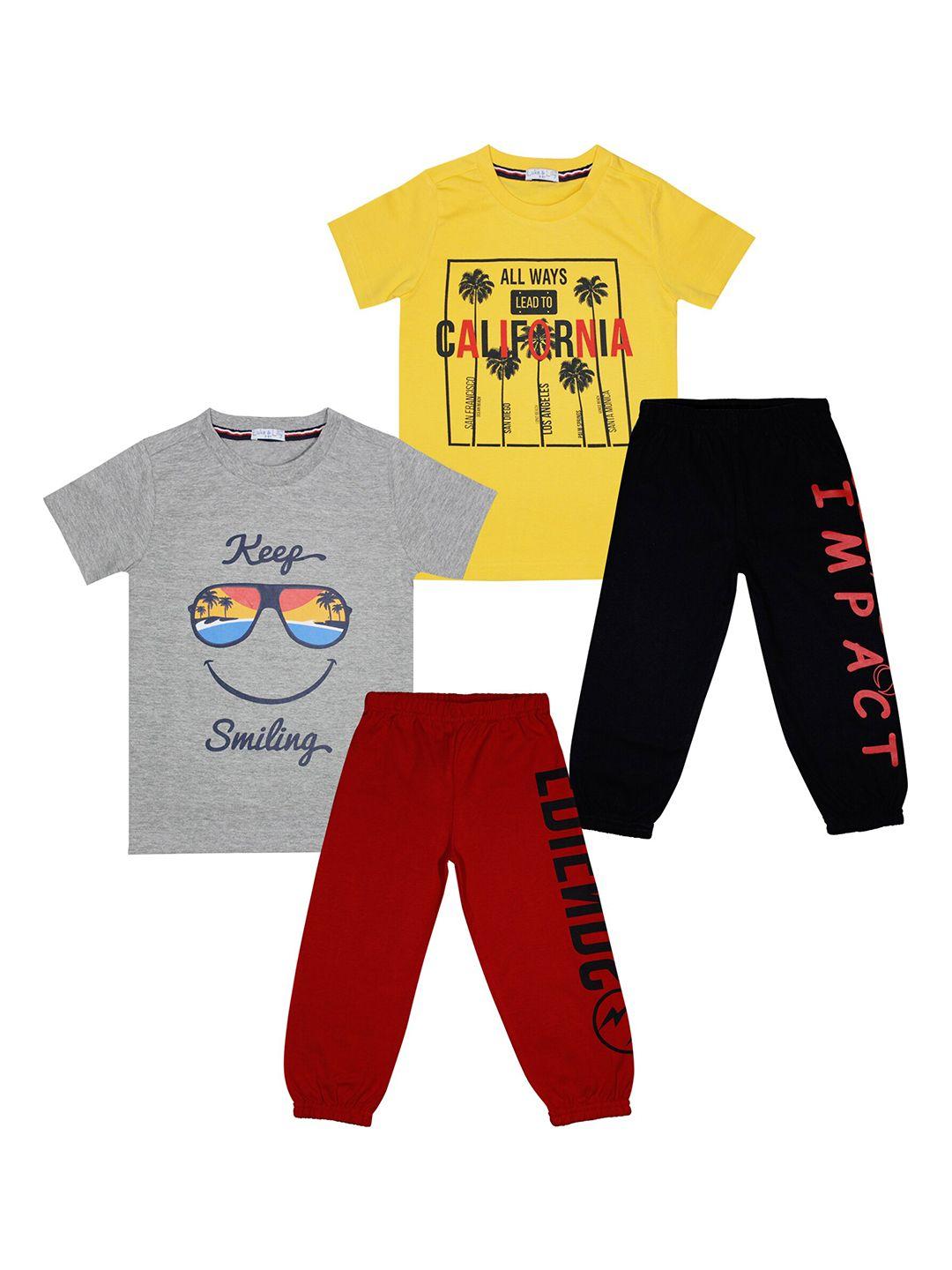 luke-&-lilly-pack-of-2-boys-multicoloured-&-yellow-printed-t-shirt-with-pyjamas