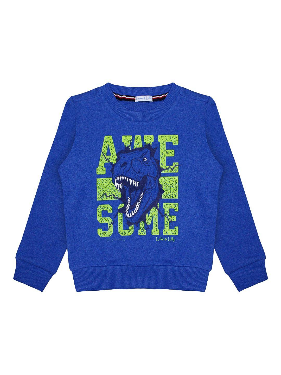 luke & lilly boys blue printed sweatshirt