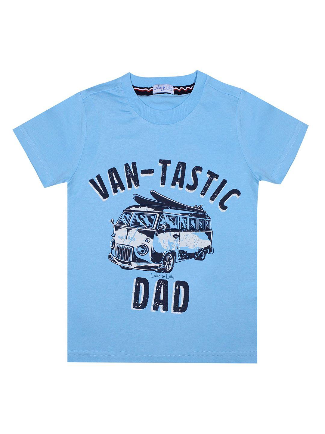 luke & lilly boys blue printed t-shirt