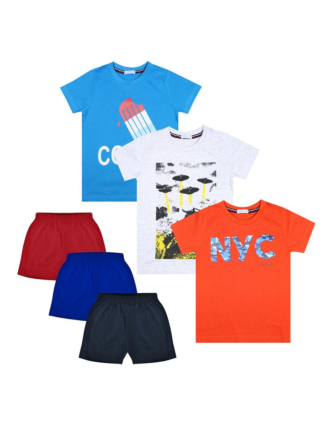 luke & lilly boys pack of 3 printed clothing sets