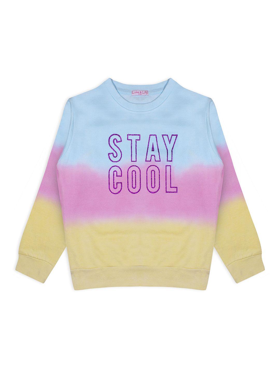 luke & lilly boys pink & blue colourblocked sweatshirt