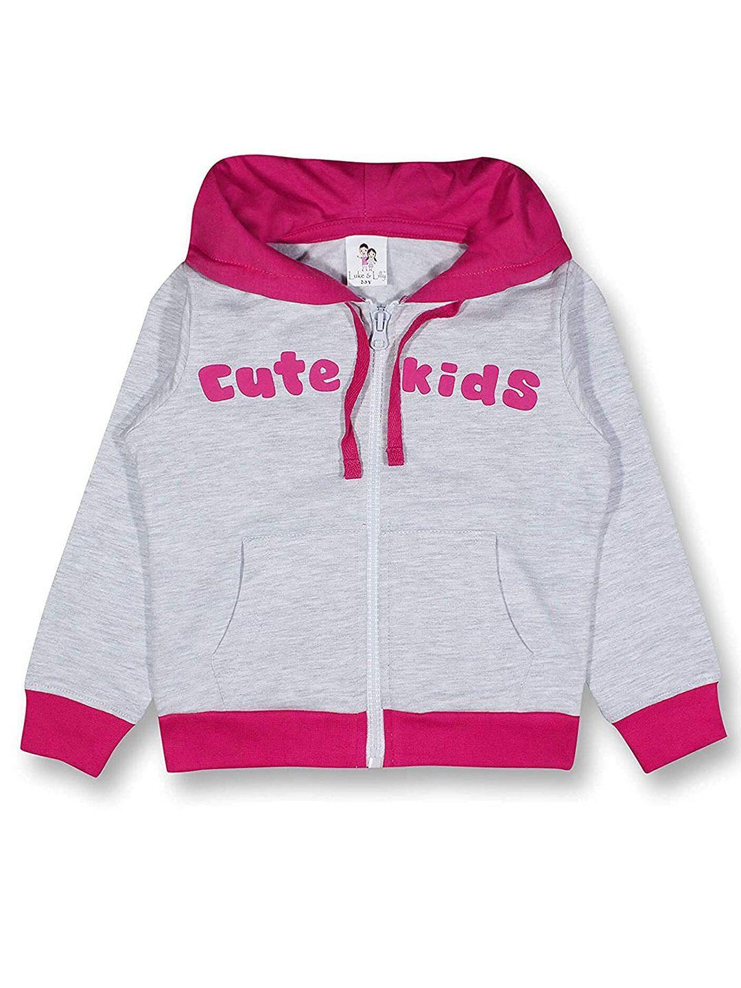 luke & lilly boys printed hooded pure cotton front-open sweatshirt