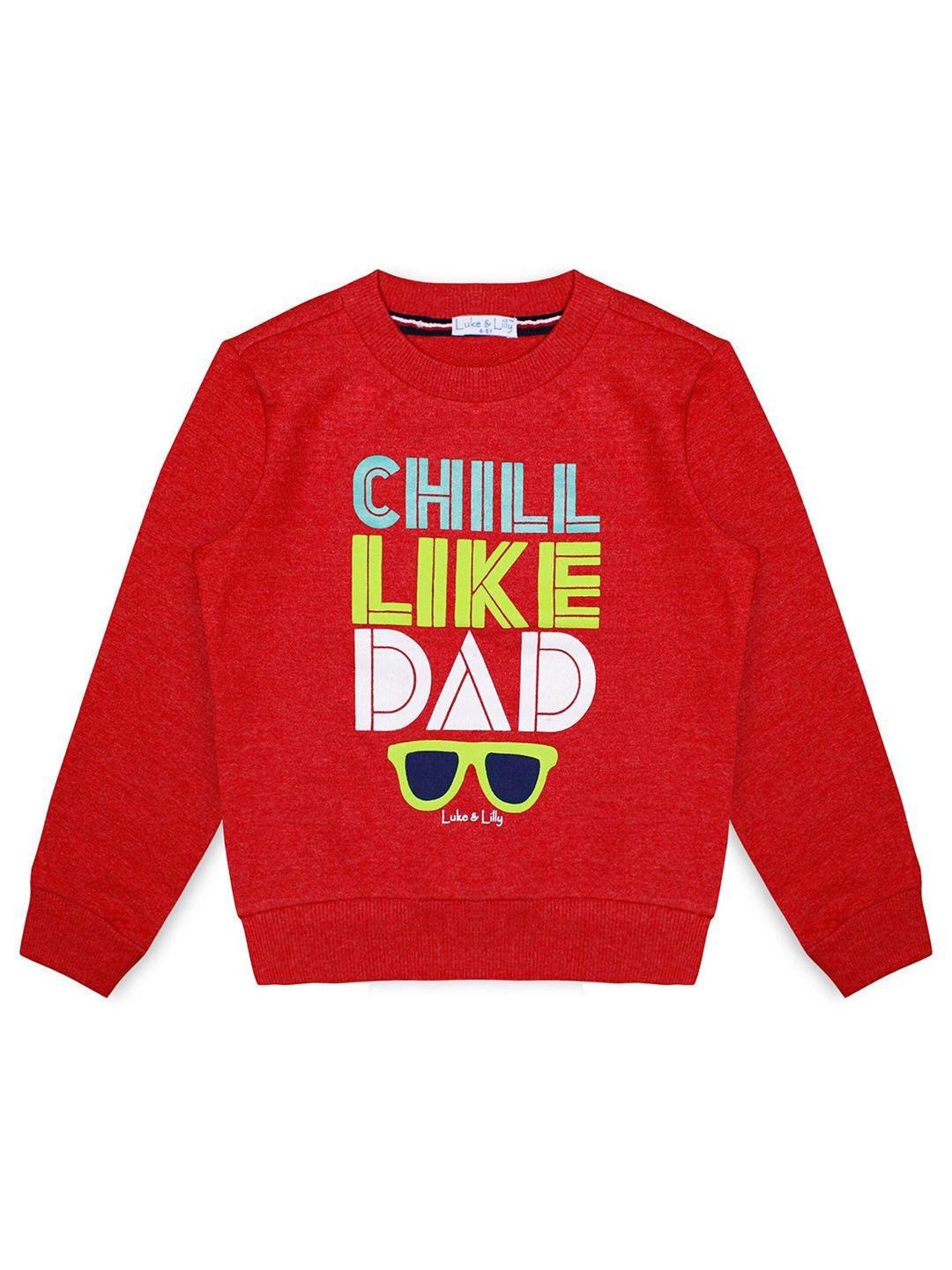 luke & lilly boys red printed sweatshirt