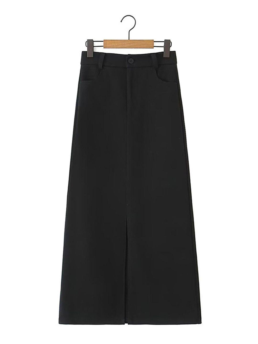 lulu & sky a-line front slit maxi length skirt