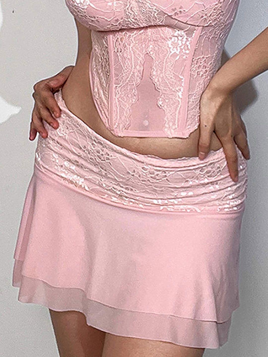 lulu & sky low-rise a-line mini skirt