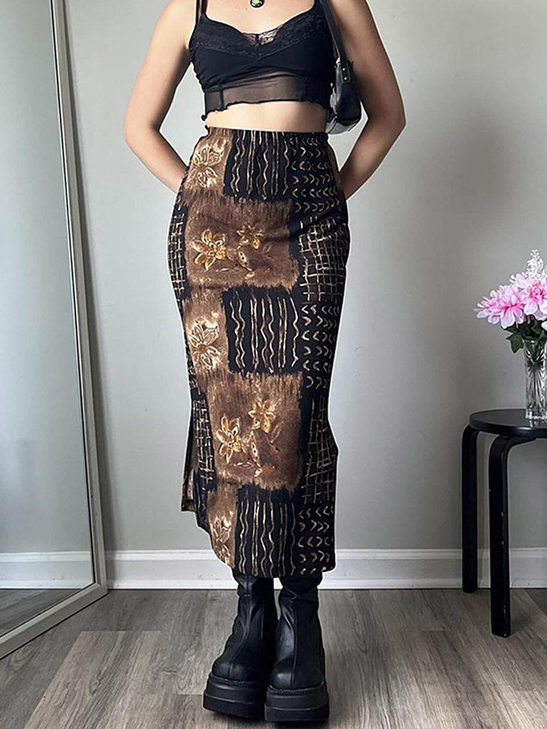 lulu & sky printed high-waisted pencil skirt