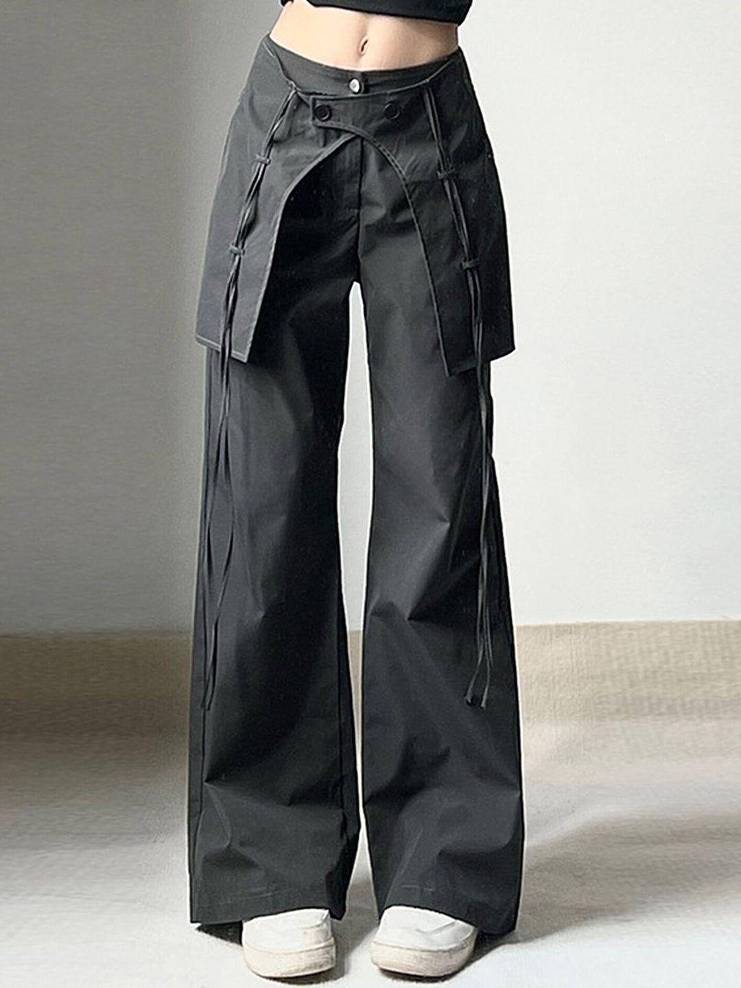 lulu & sky women parallel trousers with flap detail