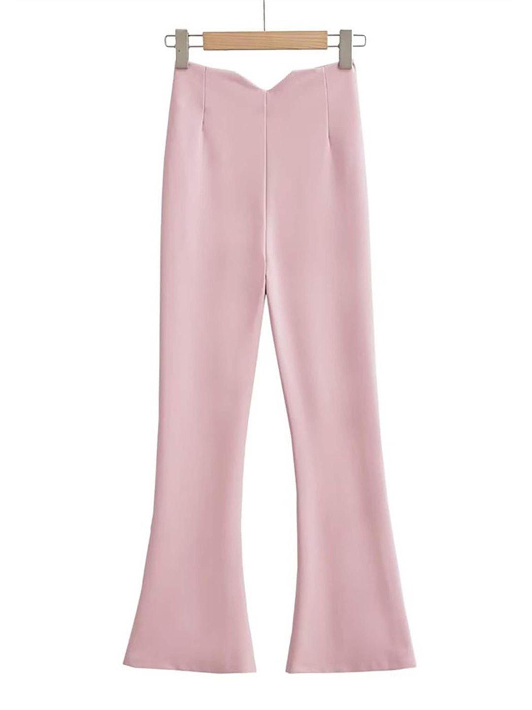 lulu & sky women pink flared trousers