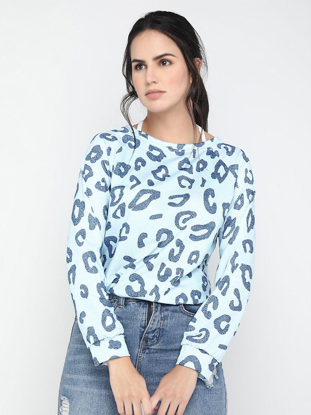 lulu & sky animal printed round neck pullover sweater